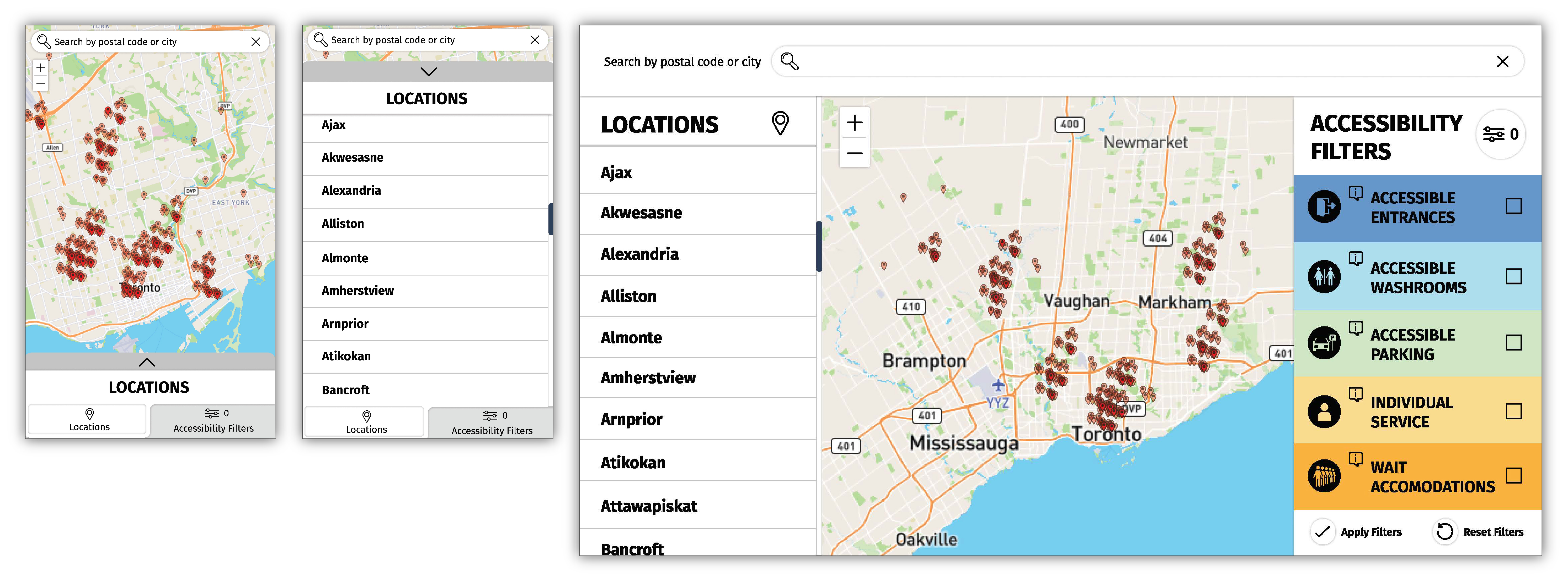 Landing Page Wireframe showing the landing page on mobile and desktop view.